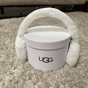 UGG White Fluffy Earmuffs with box